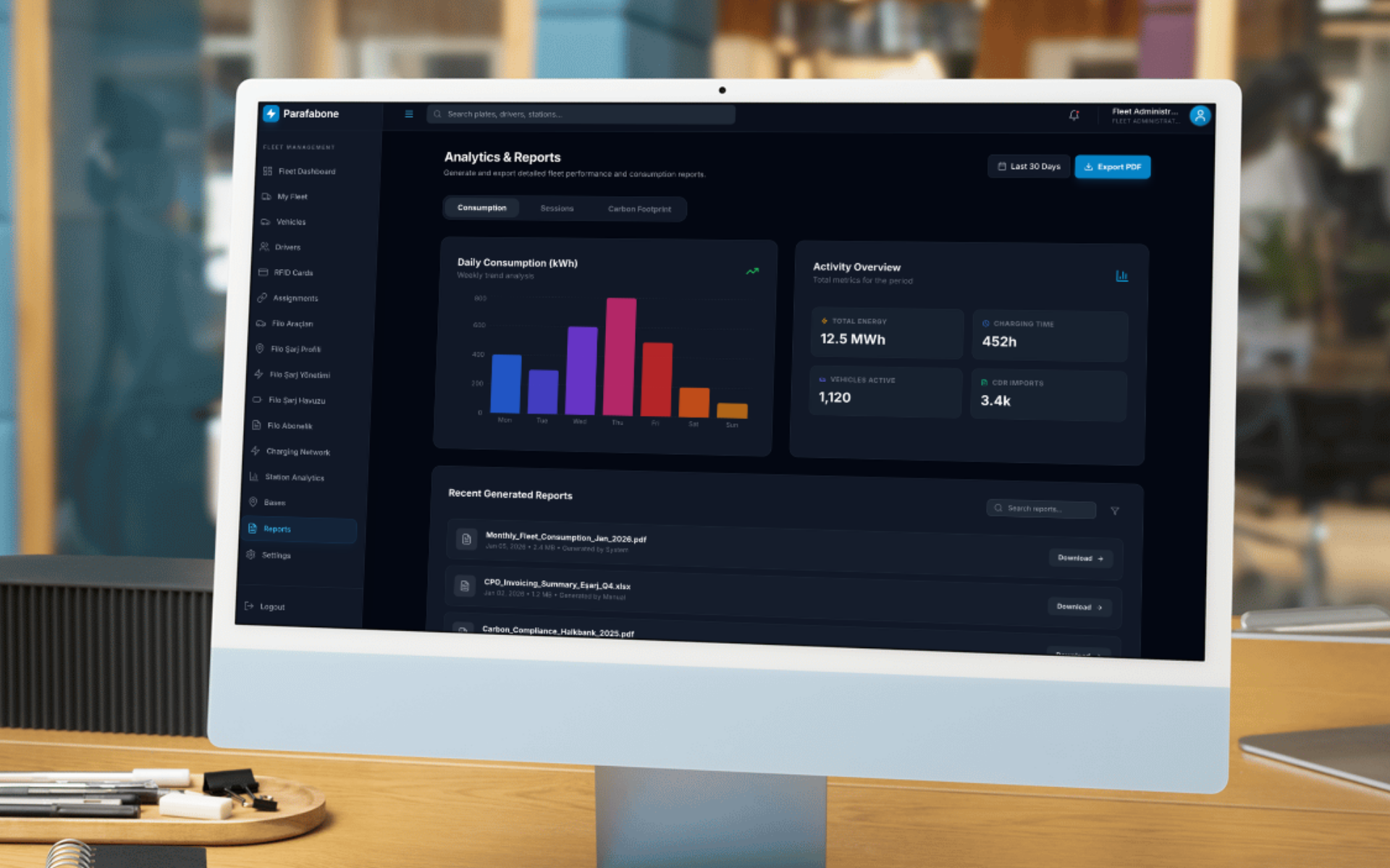 Parafşarj Dashboard